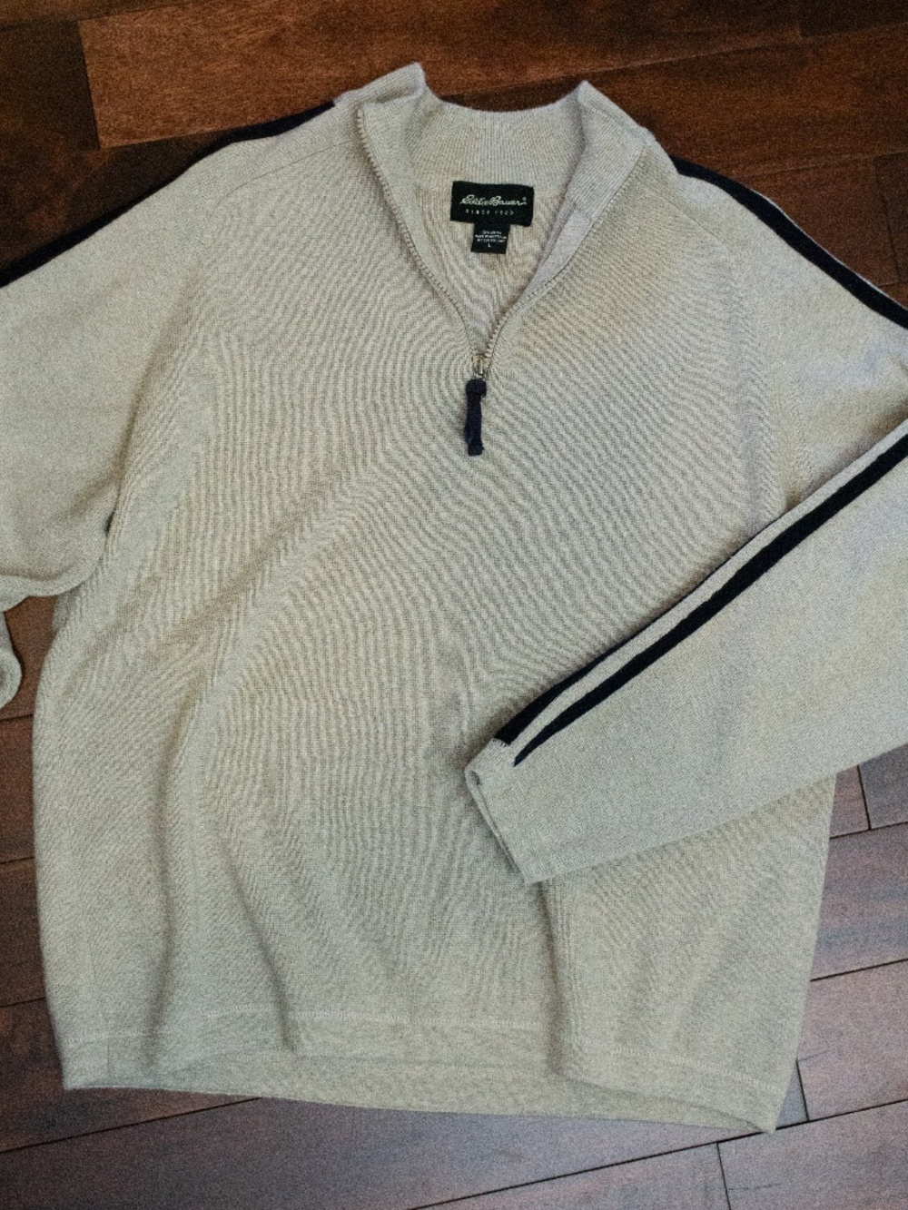Eddie Bauer Vintage Men's Size L Quarter zip Made in Australia 100% cotton